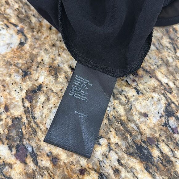 Bebe Elegant Black Chiffon Silk Sleeveless V-neck Bodysuit Size XS - Picture 6 of 7